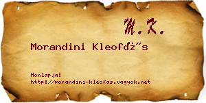 Morandini Kleofás névjegykártya